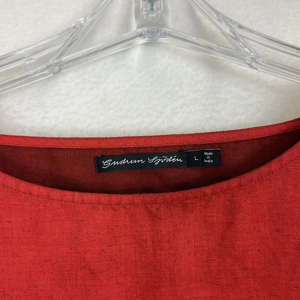 Gudrun Sjoden Short Sleeve Dress Red Women’s Size Large - Picture 3 of 5